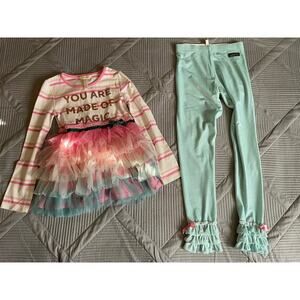 Matilda Jane Christmas Set You Are Made of Magic Girls 6 Top 8 Pants Ruffle Pink